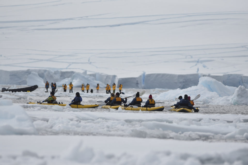 Paddleboarding Group Antarctica cruise