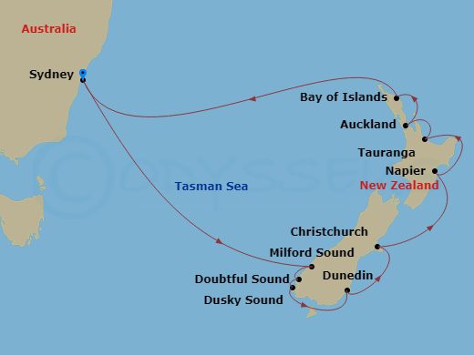 New Zealand Cruise Map