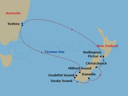 New Zealand Cruise Map